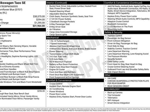Certified 2023 Volkswagen Taos SE image 36