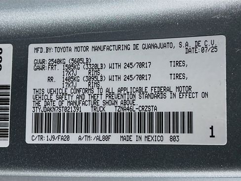 Certified 2025 Toyota Tacoma SR image 24