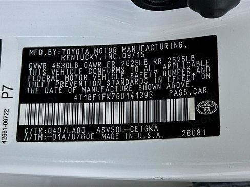 Used 2016 Toyota Camry XLE FWD image 38