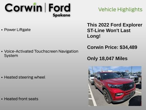 Used 2022 Ford Explorer ST-Line w/ Class IV Trailer Tow Package AWD/4WD image 12