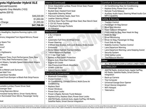 Used 2023 Toyota Highlander XLE AWD/4WD image 6