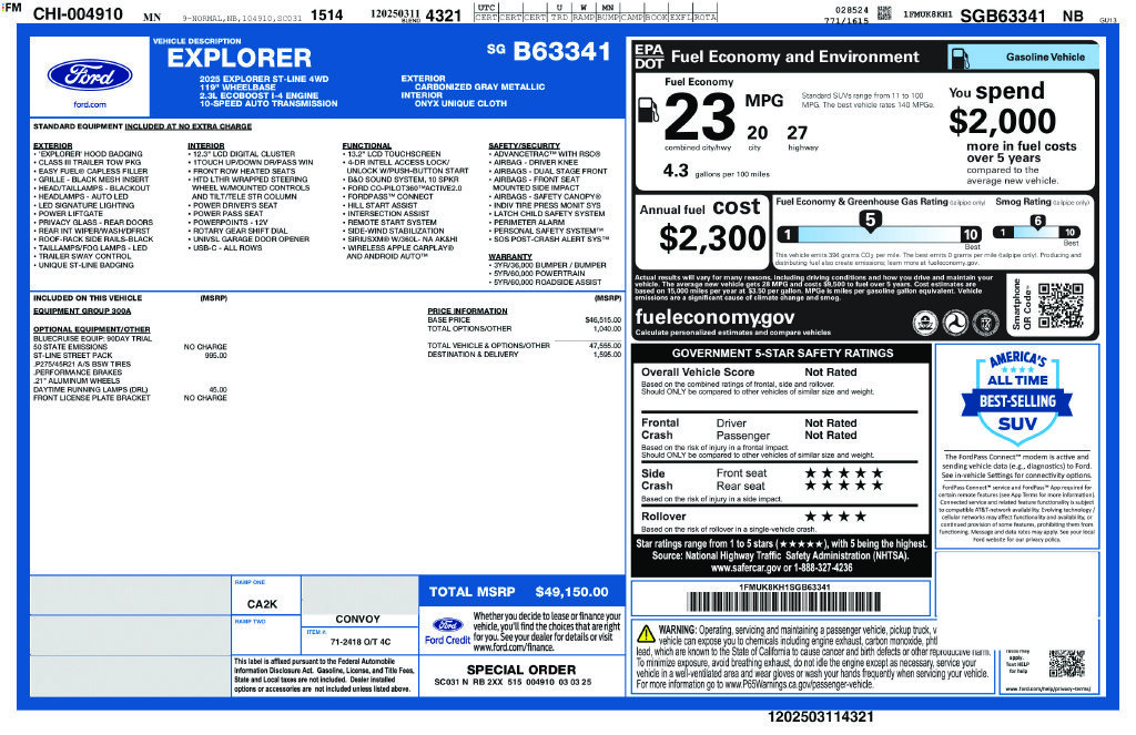 Used 2025 Ford Explorer ST-Line w/ ST-Line Street Pack AWD/4WD image 21
