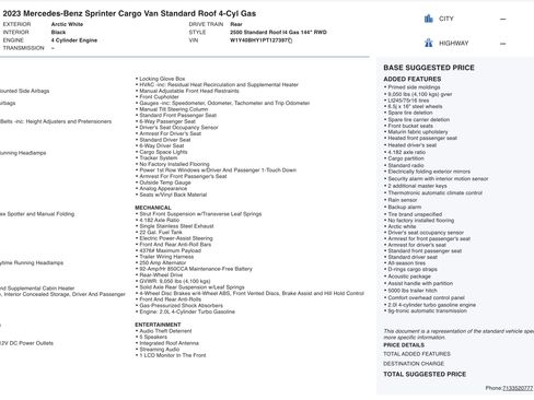 Used 2023 Mercedes-Benz Sprinter 2500 image 3