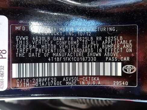 Used 2012 Toyota Camry SE image 13