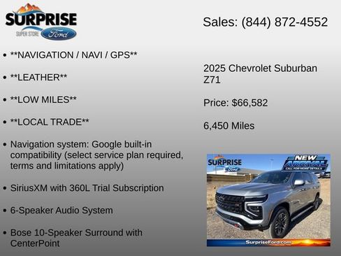 Used 2025 Chevrolet Suburban Z71 w/ Comfort Package AWD/4WD image 18