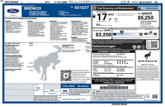 Used 2024 Ford Bronco Wildtrak AWD/4WD image 7