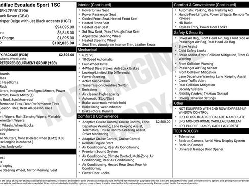 Used 2023 Cadillac Escalade Sport w/ LPO, ONYX Package image 13