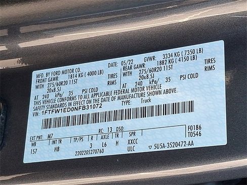 Used 2022 Ford F150 Lariat w/ Equipment Group 502A High image 28