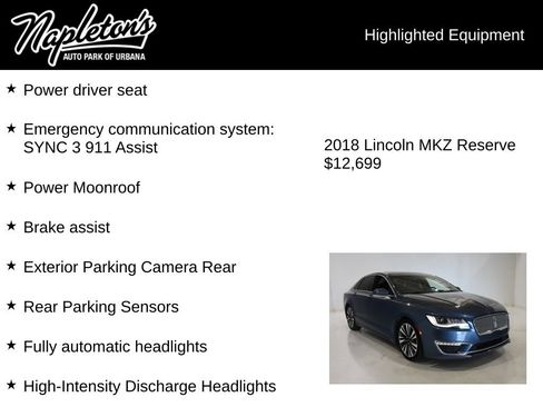Used 2018 Lincoln MKZ Reserve w/ Climate Package FWD image 16