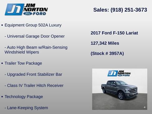 Used 2017 Ford F150 Lariat w/ Equipment Group 502A Luxury AWD/4WD image 14