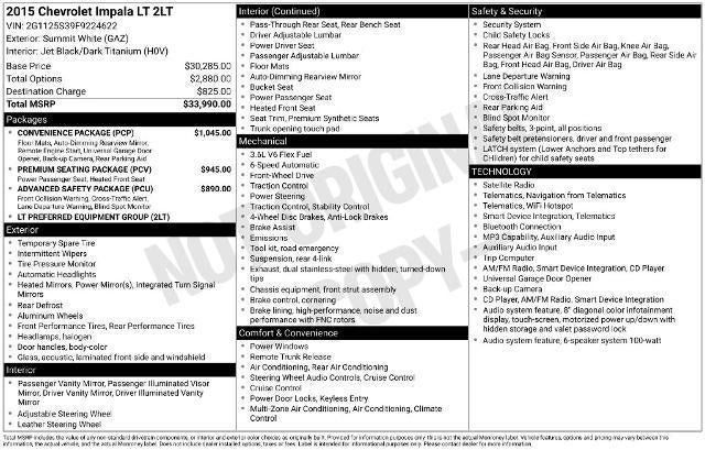 Used 2015 Chevrolet Impala LT w/ Convenience Package FWD image 18
