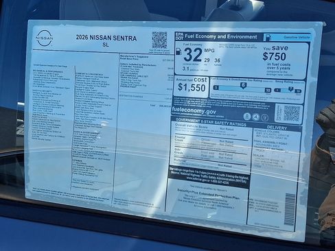 New 2026 Nissan Sentra SL w/ Floor Mat Package image 7