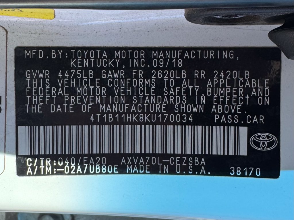 Used 2019 Toyota Camry SE FWD image 13