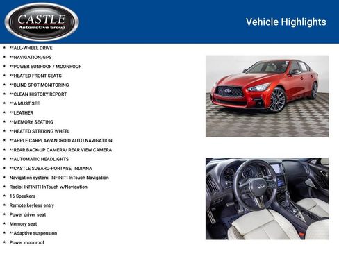 Used 2021 INFINITI Q50 Red Sport 400 w/ Proactive Package AWD/4WD image 3