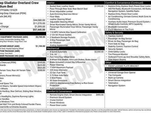 Used 2022 Jeep Gladiator Overland w/ Popular Equipment Package AWD/4WD image 37