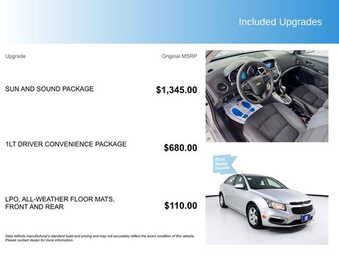 Used 2016 Chevrolet Cruze LT w/ Sun And Sound Package FWD image 5