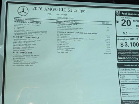 New 2026 Mercedes-Benz GLE 53 AMG 4MATIC Coupe image 18