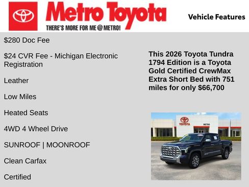 Certified 2026 Toyota Tundra 1794 Edition AWD/4WD image 6