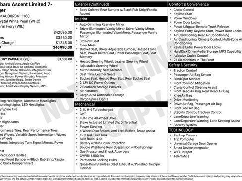 Used 2024 Subaru Ascent Limited w/ Technology Package image 2