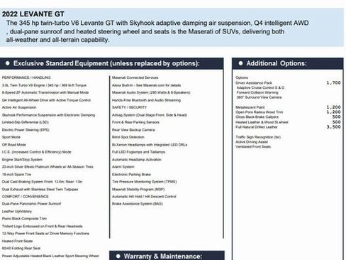 Certified 2022 Maserati Levante GT image 2