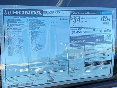 New 2026 Honda Civic Sport image 14