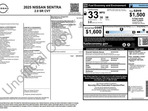 Used 2025 Nissan Sentra SR w/ SR Premium Package FWD image 2