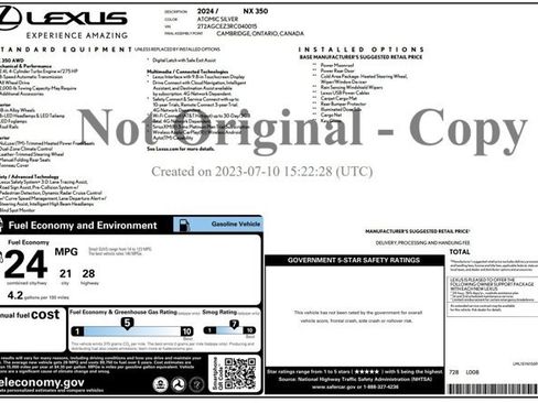 Certified 2024 Lexus NX 350 AWD w/ Cold Area Package image 3