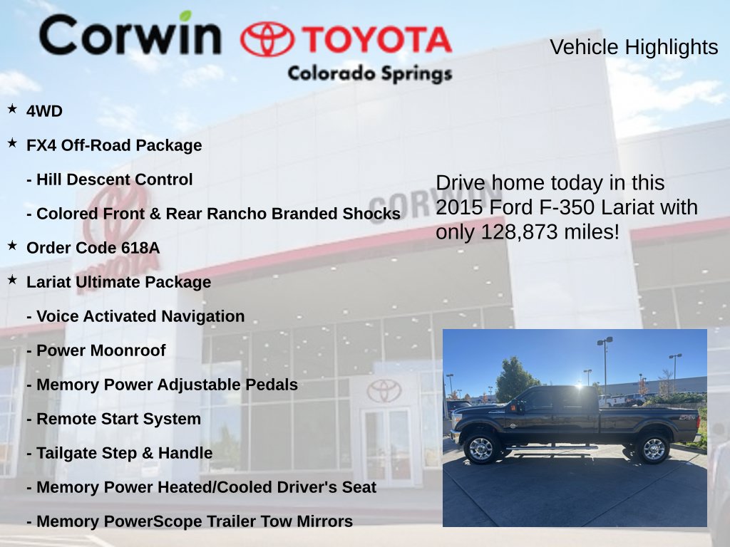 Used 2015 Ford F350 Lariat w/ Lariat Ultimate Package AWD/4WD image 7