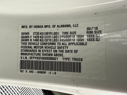 Used 2019 Honda Ridgeline RTL-T image 17
