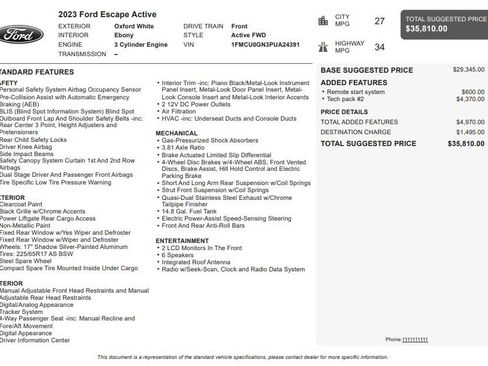 Used 2023 Ford Escape Active w/ Tech Pack #2 FWD image 35