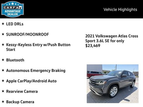 Certified 2021 Volkswagen Atlas Cross Sport SE AWD/4WD image 4