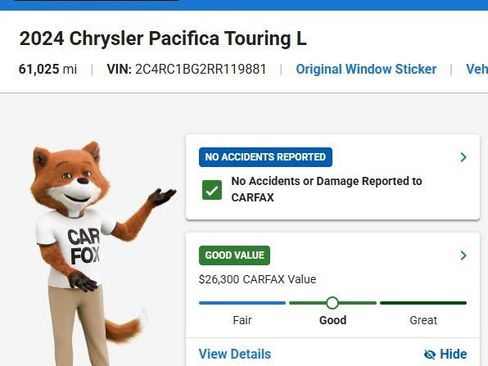 Used 2024 Chrysler Pacifica Touring-L FWD image 2