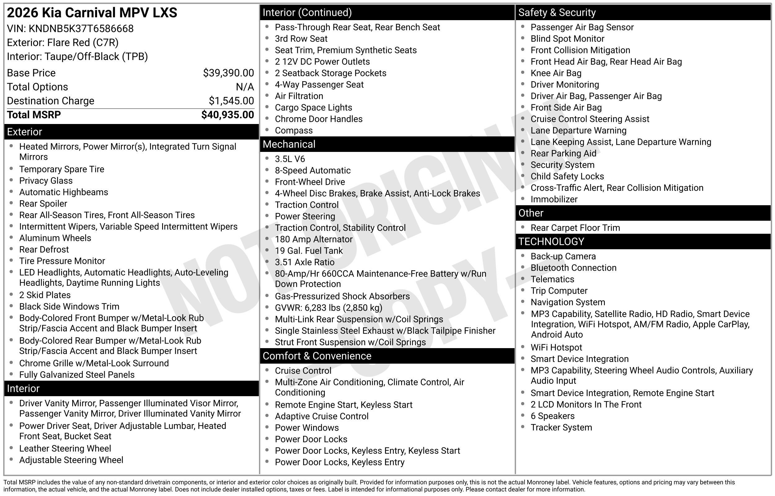 Used 2026 Kia Carnival FWD image 17