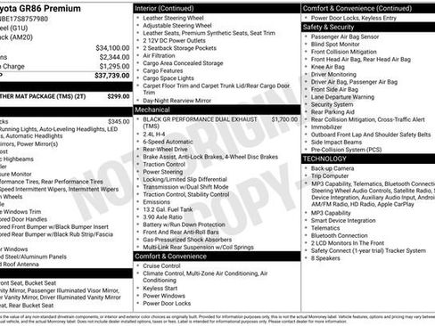 Used 2025 Toyota GR86 Premium w/ ALL Weather Mat Package (TMS) RWD image 11