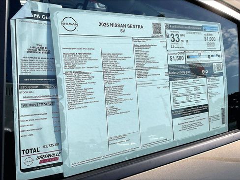 New 2026 Nissan Sentra SV image 15