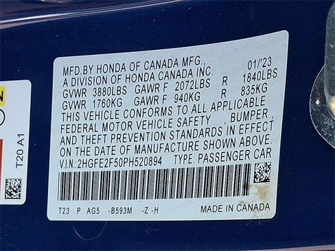 Certified 2023 Honda Civic Sport image 23