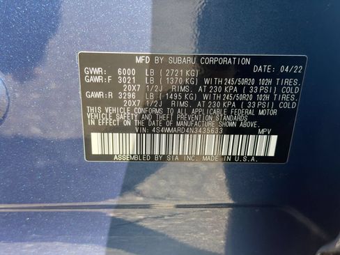 Used 2022 Subaru Ascent Touring w/ Popular Package #2A AWD/4WD image 43