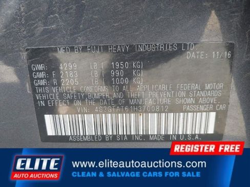 Used 2017 Subaru Impreza 2.0i Limited w/ Moonroof/BSD & Rcta/Eyesight image 17