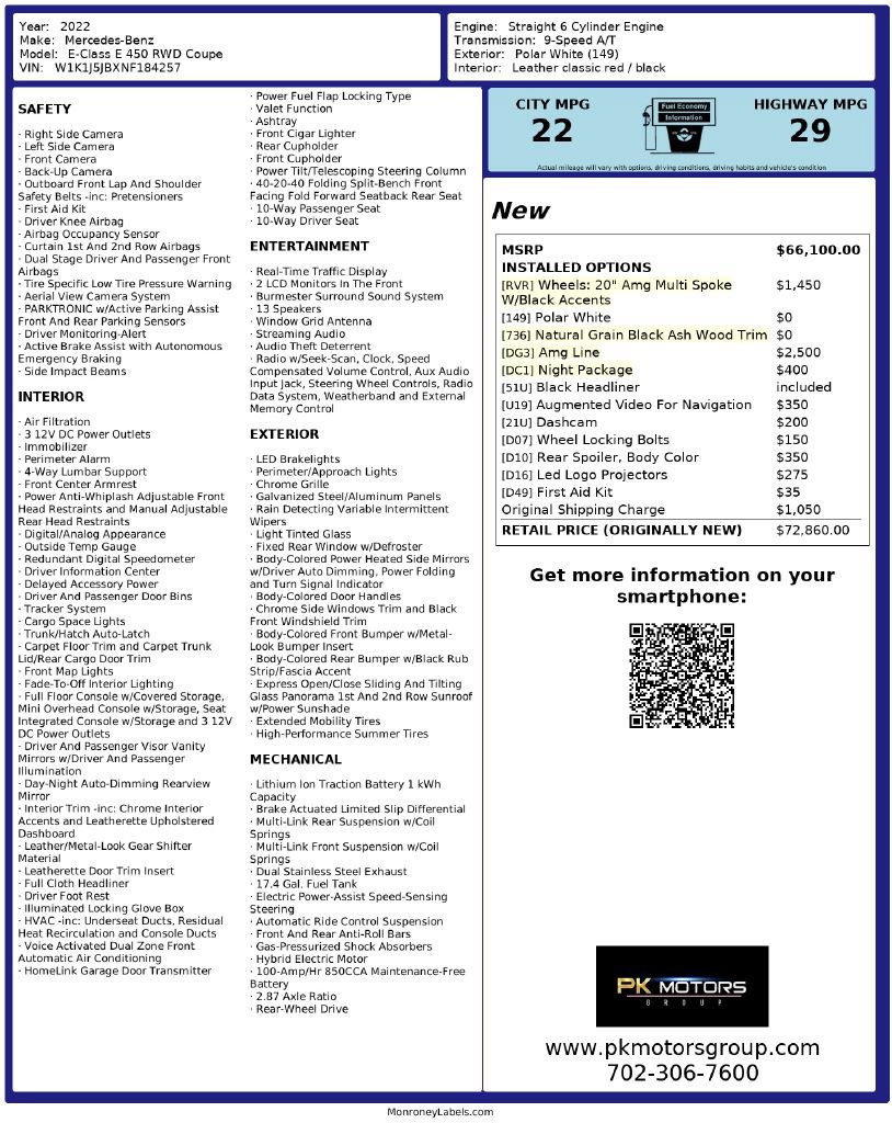 Used 2022 Mercedes-Benz E 450 Coupe w/ AMG Line image 92