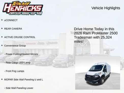 Used 2026 RAM ProMaster 2500 w/ Convenience Group FWD image 4