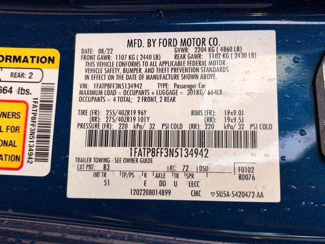 Used 2022 Ford Mustang GT Premium w/ GT Performance Package RWD image 17