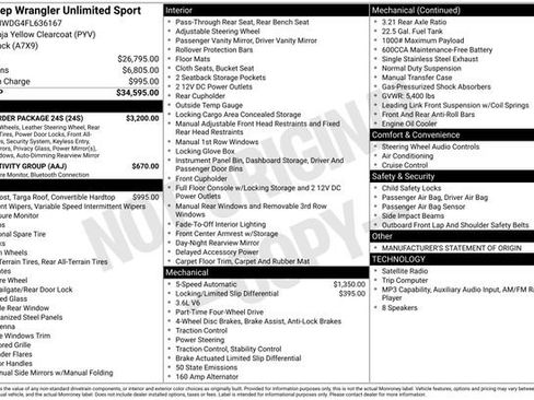 Used 2015 Jeep Wrangler Unlimited Sport w/ Quick Order Package 24S AWD/4WD image 8