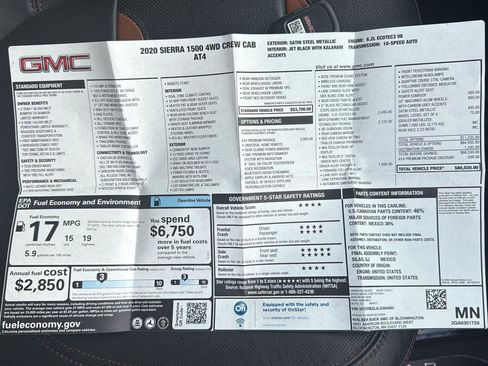 Used 2020 GMC Sierra 1500 AT4 w/ AT4 Premium Package AWD/4WD image 10