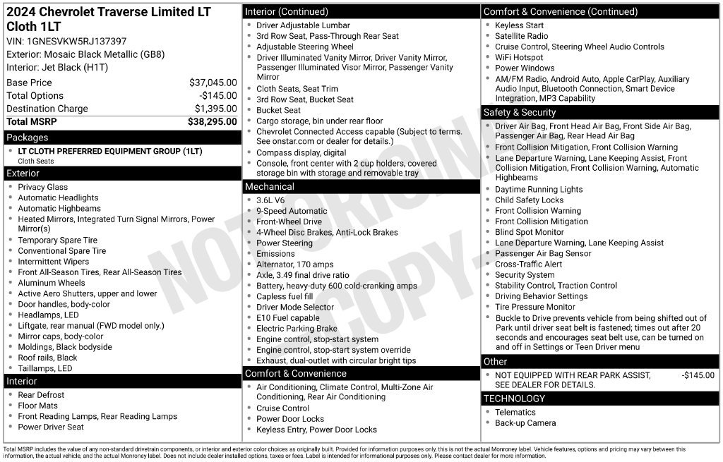 Used 2024 Chevrolet Traverse LT FWD image 6