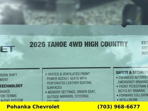 New 2026 Chevrolet Tahoe High Country AWD/4WD image 35
