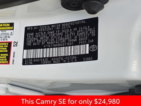 Used 2024 Toyota Camry SE FWD image 41