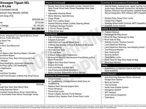Certified 2021 Volkswagen Tiguan SEL Premium R-Line AWD/4WD image 17