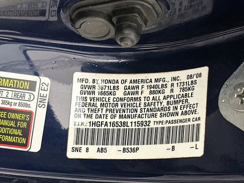 Used 2008 Honda Civic LX image 12