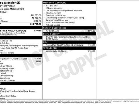 Used 2004 Jeep Wrangler SE w/ Full Face Tire & Wheel Group image 15