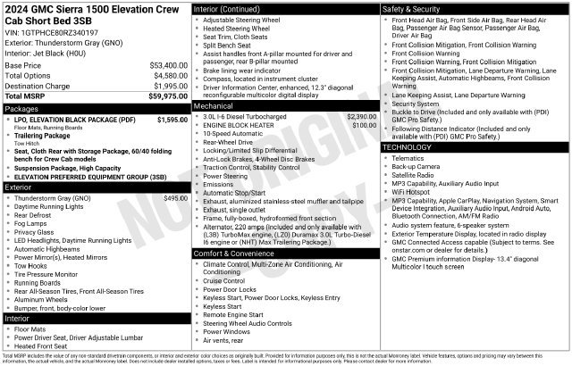 Used 2024 GMC Sierra 1500 Elevation w/ LPO, Elevation Black Package RWD image 7